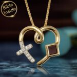 Biblical Gifts for Her Premium Silver Cross Pendant with Sacred Scripture by My Nano Jewelry